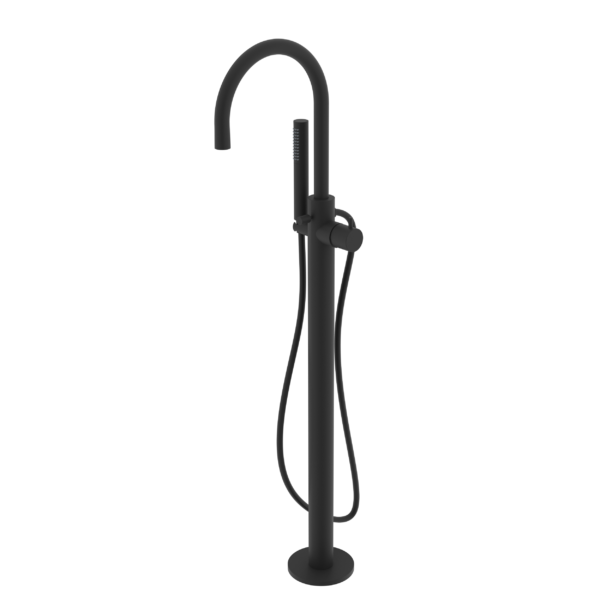 Atlantic Floor Standing Single Lever Bath Shower Mixer Matt Black