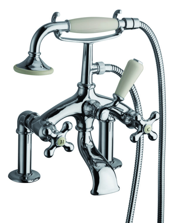 Leonardo Deck Mounted Bath Shower Mixer Chrome
