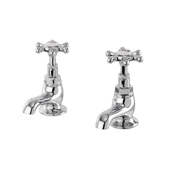 Brunel Hand Basin Pillar Taps (Pair) 80mm Chrome