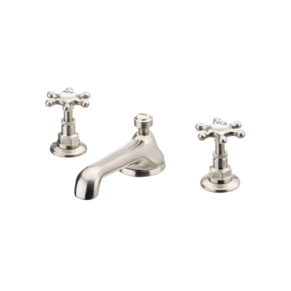 Brunel 3pc Low Spout Basin Mixer Brushed Nickel