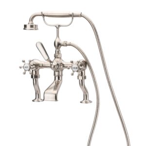 Brunel Deck Mounted Bath Shower Mixer Brushed Nickel