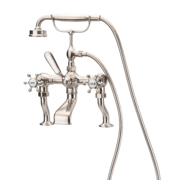 Brunel Deck Mounted Bath Shower Mixer Brushed Nickel