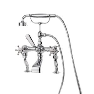 Brunel Deck Mounted Bath Shower Mixer Chrome