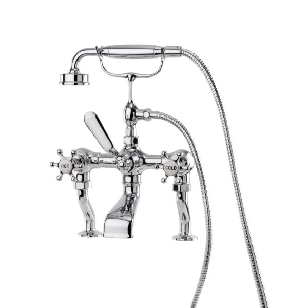 Brunel Deck Mounted Bath Shower Mixer Chrome