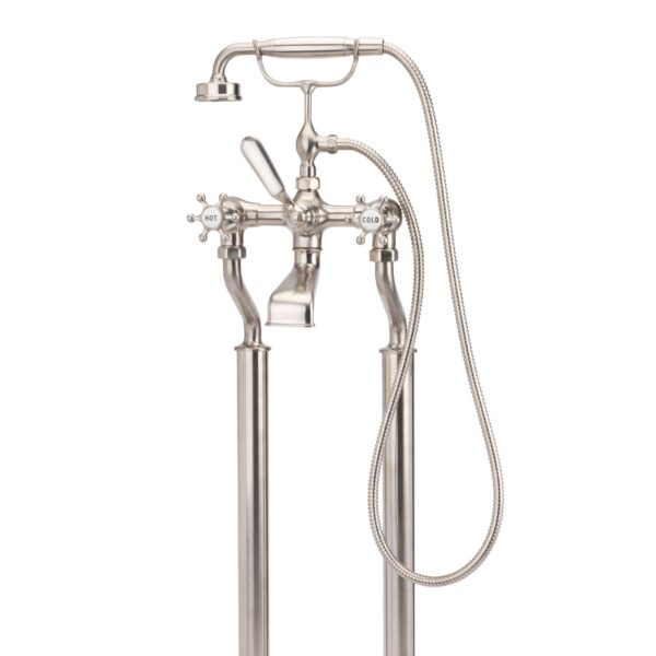 Brunel Floor Mounted Bath Shower Mixer Brushed Nickel
