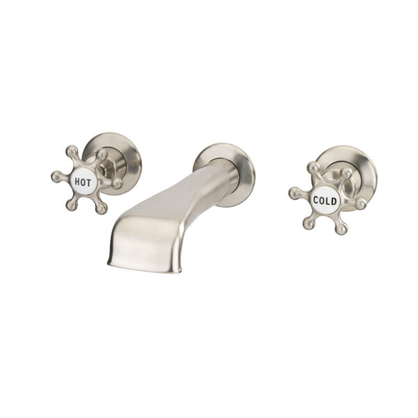Brunel 3pc Wall Mounted Bath Filler Brushed Nickel