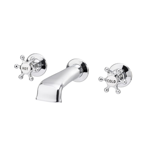 Brunel 3pc Wall Mounted Bath Filler Chrome