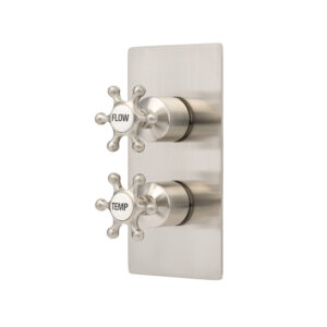 Brunel One Outlet Dual Control Thermostatic Shower Valve Brushed Nickel