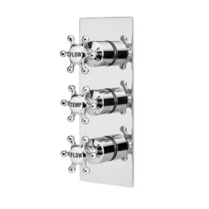 Brunel Two Outlet Triple Control Thermostatic Shower Valve Chrome