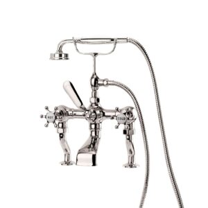 Brunel Deck Mounted Bath Shower Mixer Nickel