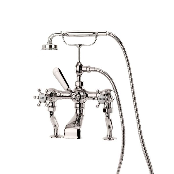 Brunel Deck Mounted Bath Shower Mixer Nickel