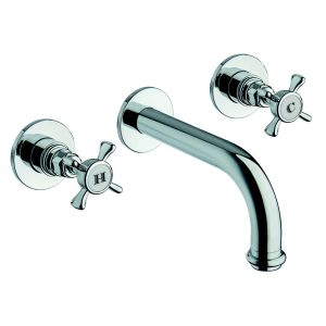 Mallard 3pc Wall Mounted Basin Mixer Chrome