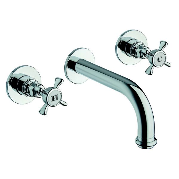 Mallard 3pc Wall Mounted Basin Mixer Chrome