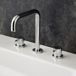 Atlantic 3pc Deck Mounted Basin Mixer (Square Spout) Chrome - Image 2