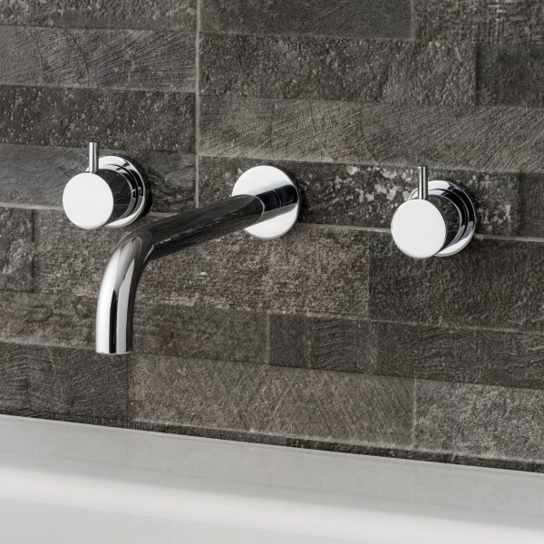Atlantic 3pc Wall Mounted Basin Mixer Chrome - Image 2