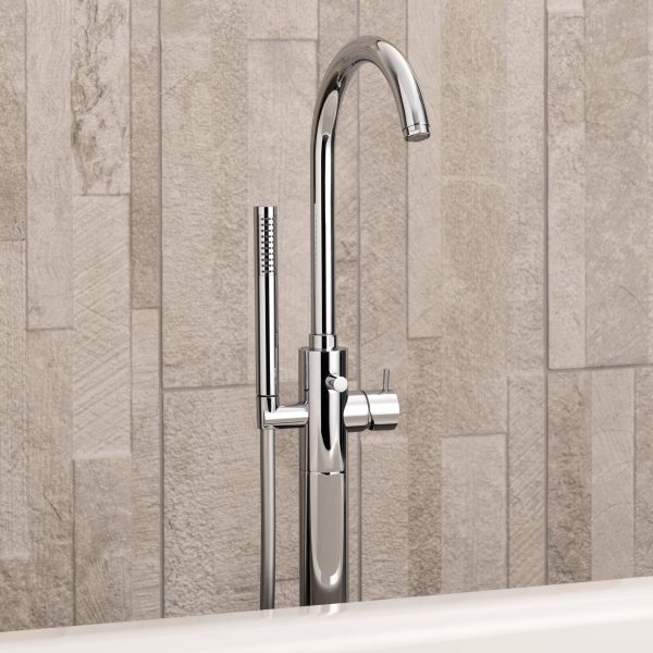 Atlantic Floor Standing Single Lever Bath Shower Mixer Chrome - Image 2