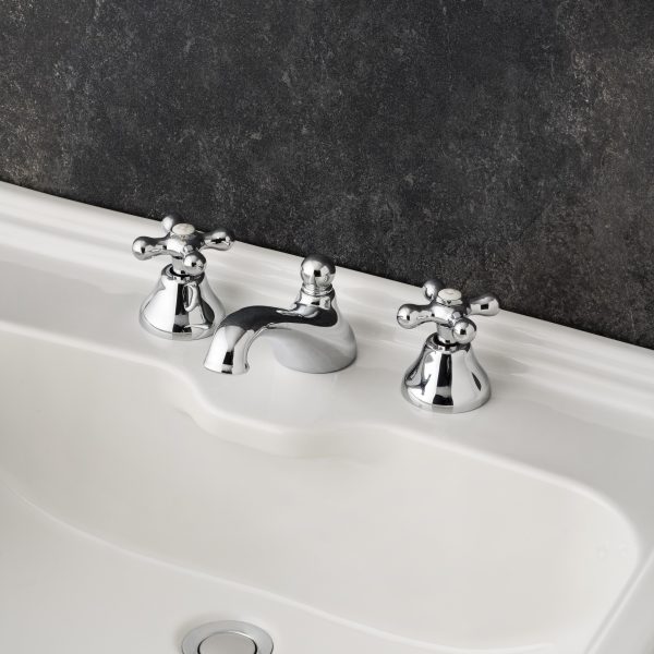 Leonardo 3pc Deck Basin Mixer Chrome