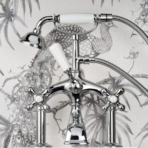 Leonardo Deck Mounted Bath Shower Mixer Chrome