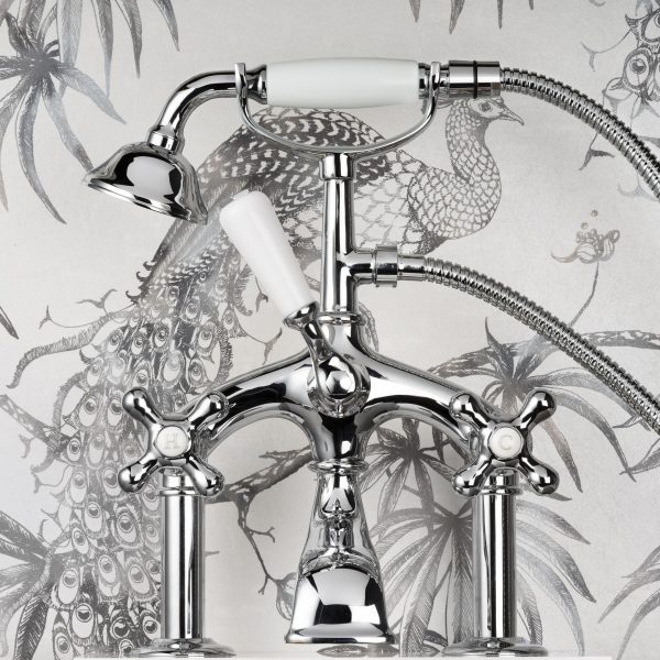 Leonardo Deck Mounted Bath Shower Mixer Chrome - Image 2