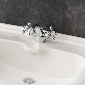Leonardo Two Handle Mono Basin Mixer Chrome