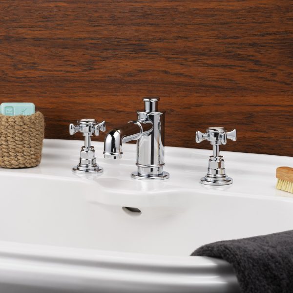 Mallard 3pc Deck Mounted Basin Mixer Chrome - Image 2